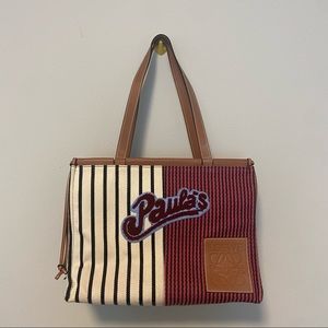 Loewe * Paula Ibiza limited edition textile/calf skin Tote